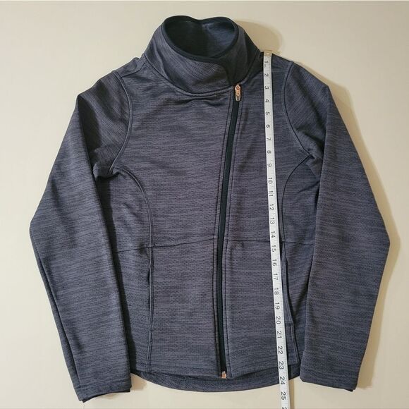 Champion Women's Tech Fleece Gray Asymmetrical Front Zip Long Sleeve Jacket - Picture 6 of 14